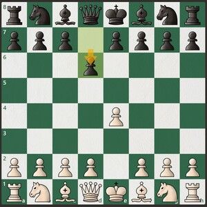  Black plays the Queen’s pawn one square