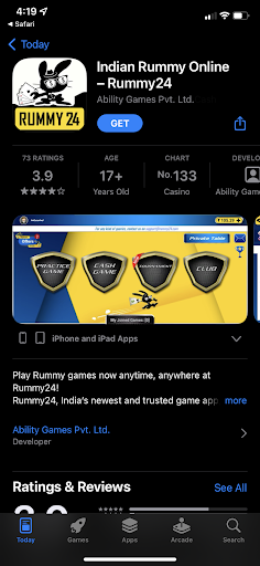 Rummy24 app download ios