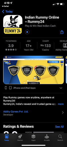 Rummy24 app download IOS