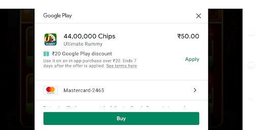 buying chips in google play