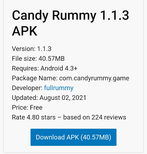 Candy Rummy download process