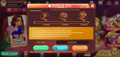 Refer and Earn on Rummy Best APK